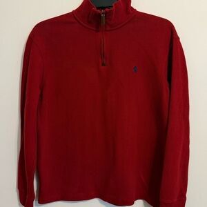 Polo Ralph Lauren Red Quarter Zip Pullover Sweater Men’s Large